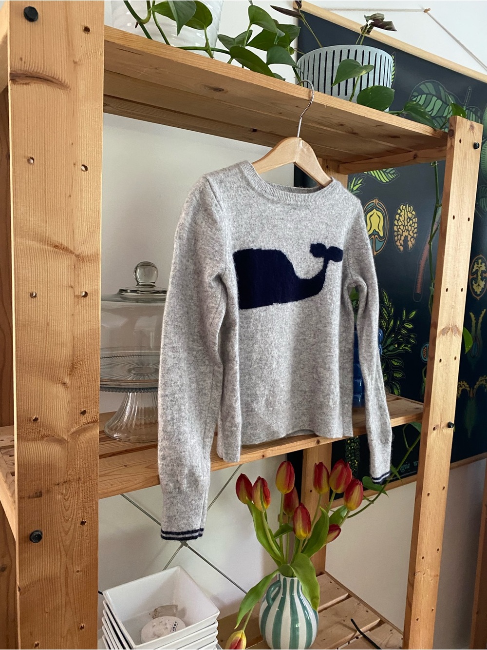 Vineyard Vines Cashmere Wool Blend Whale Crewneck Sweater Medium - Picture 4 of 15